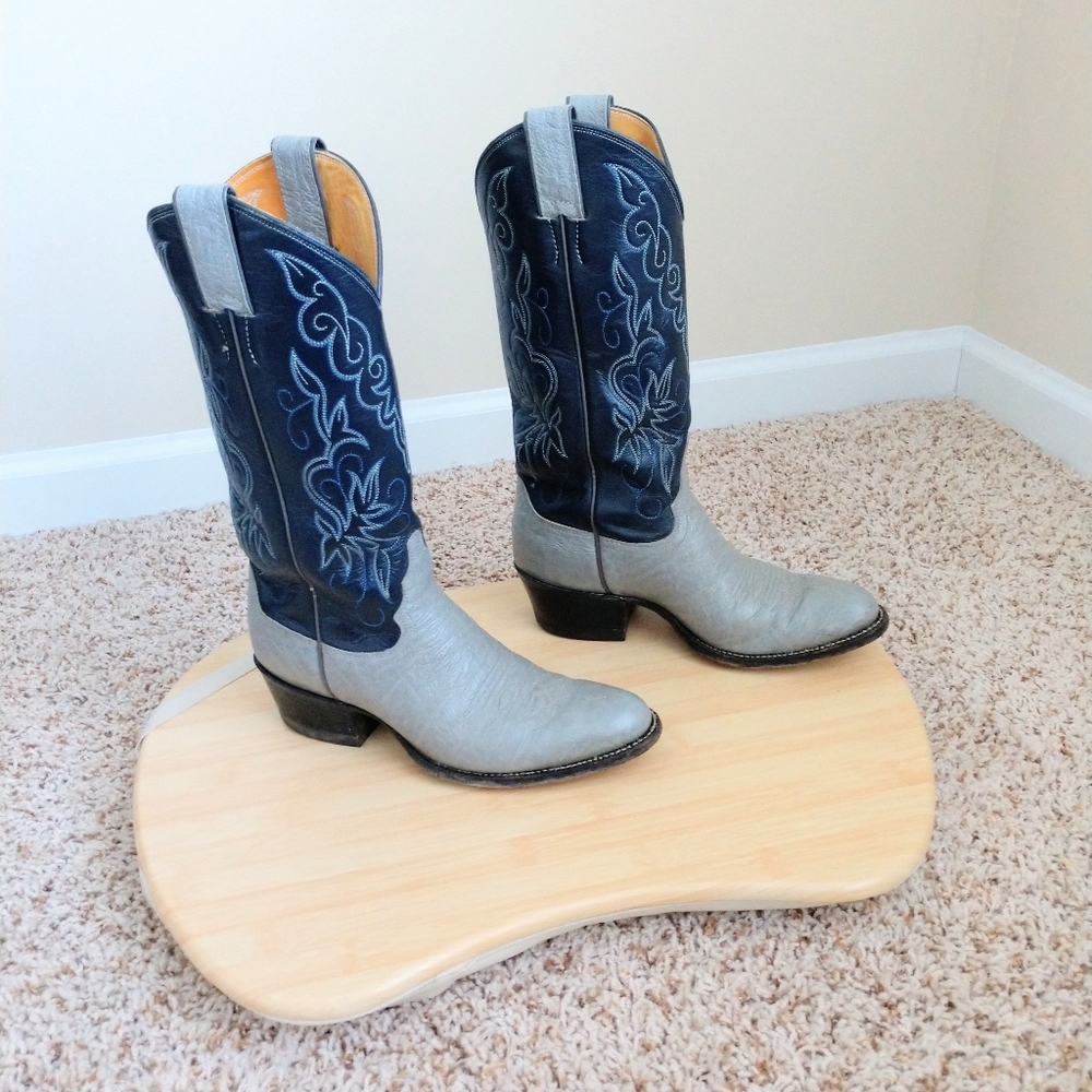 Justin Western Boots Size 6 Cowgirl Gray B…